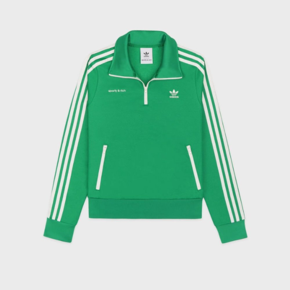 Sport & Rich - Adidas Quarter Zip Track Jacket - Jolly Green/Cream XL /NWT